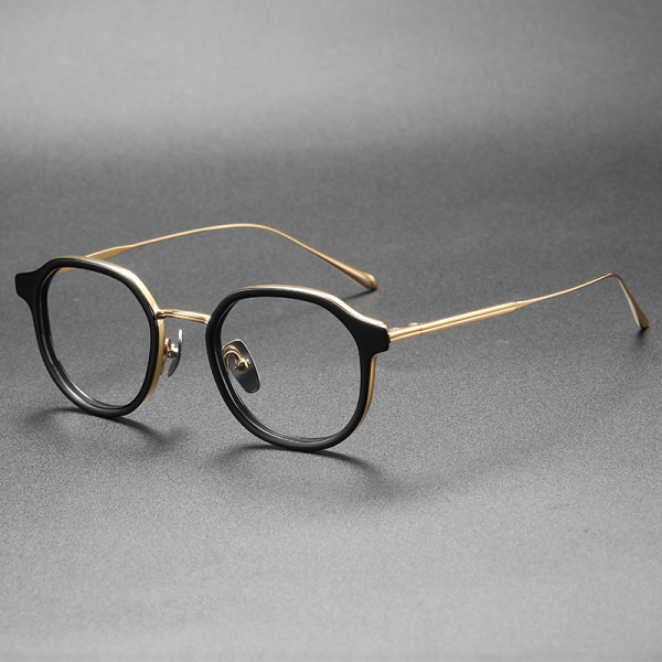 Tango-titanium-eyeglasses-Black Gold-3-4-view